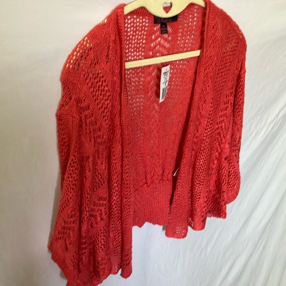 Takeout: Red Open Knit Sweater- M - Picture 6 of 12